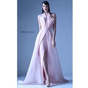 MNM Couture G0924 Pleated Halter Dress